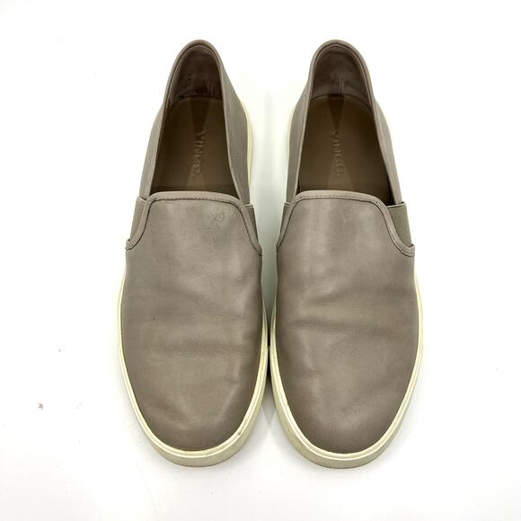 VINCE Grey Leather Slip On Sneakers Women's 8 US - Picture 5 of 9